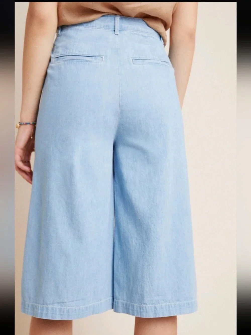 Anthro/ Pilcro Light Blue High-Rise Pleated Jeans Size 27